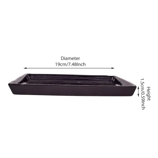 Plate_Tray_(Set_Of_Two)_For_Ceramic_Pots_For_Indoor_Plants,Planters,Flower_Pots,Gamla_(L:19.5_Cm,_W:13.5_Cm,_H:1.5_Cm)(Black)_()