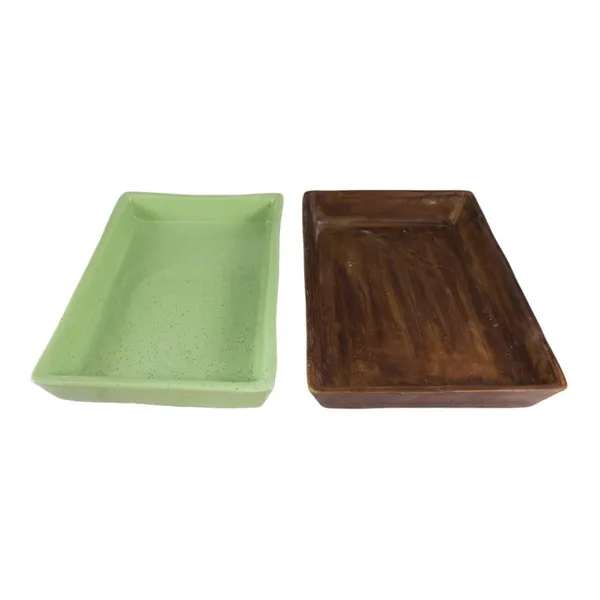 Plate_Tray_(Set_Of_Two)_For_Ceramic_Pots_For_Indoor_Plants,Planters,Flower_Pots,Gamla_(Color:Antique-White)(L:19_Cm,_W:13.5_Cm,_H:3_Cm)