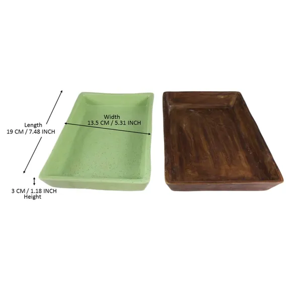 Plate_Tray_(Set_Of_Two)_For_Ceramic_Pots_For_Indoor_Plants,Planters,Flower_Pots,Gamla_(Color:Antique-White)(L:19_Cm,_W:13.5_Cm,_H:3_Cm)