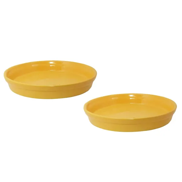 Plate_Tray_(Set_Of_Two)_For_Ceramic_Pots_For_Indoor_Plants,Planters,Flower_Pots,Gamla_(D:_16_Cm,_H:_2_Cm)_(Color:Yellow)