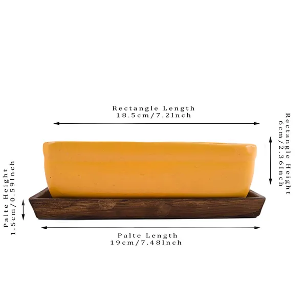 Rectangle_With_Plate_Tray_Ceramic_Pots_For_Indoor_Plants,Planters,Flower_Pots,Gamla_For_Indoor,Outdoor,Succulent_Pot.(Color:_Hp_Yellow,Plate:Antique)