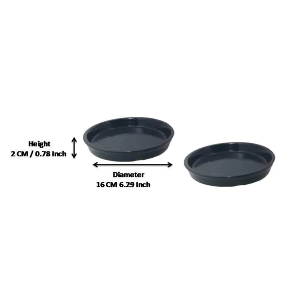 Plate_Tray_(Set_Of_Two)_For_Ceramic_Pots_For_Indoor_Plants,Planters,Flower_Pots,Gamla_(D:_16_Cm,_H:_2_Cm)_(Color:Grey)