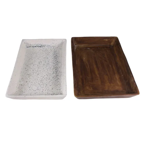 Rectangle_Tray_Plate_Ceramic_Pots_For_Indoor_Plants,Planters,Flower_Pots,Gamla,Outdoor,Succulent_Pot(Color:White-Antique)