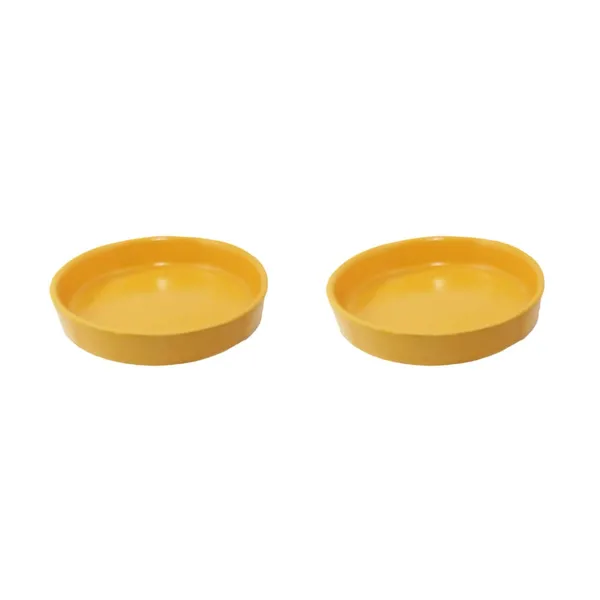 Plate_Tray_(Set_Of_Two)_For_Ceramic_Pots_For_Indoor_Plants,Planters,Flower_Pots,Gamla_(D:_10_Cm,_H:_1.5_Cm)_(Color:Yellow)