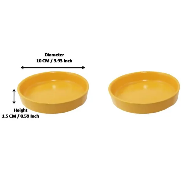 Plate_Tray_(Set_Of_Two)_For_Ceramic_Pots_For_Indoor_Plants,Planters,Flower_Pots,Gamla_(D:_10_Cm,_H:_1.5_Cm)_(Color:Yellow)