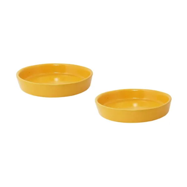 Plate_Tray_(Set_Of_Two)_For_Ceramic_Pots_For_Indoor_Plants,Planters,Flower_Pots,Gamla_(D:_10_Cm,_H:_1.5_Cm)_(Color:Yellow)