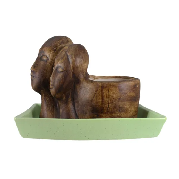 Couple_Wtih_Tray_Plate_Ceramic_Pots_For_Indoor_Plants,Planters,Flower_Pots,Gamla_For_Indoor,Outdoor,Succulent_Pot(Color:Multicolor)