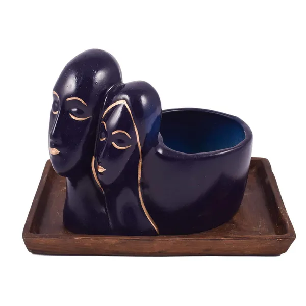 Couple_With_Tray_Plate_Ceramic_For_Indoor_Plants,Planters,Flower,Gamla_For_Indoor,Outdoor,Succulent_Pot.Anniversary_Valentines_Gift_For_Love(Hp_Blue,Plate:Antique)_Rec003