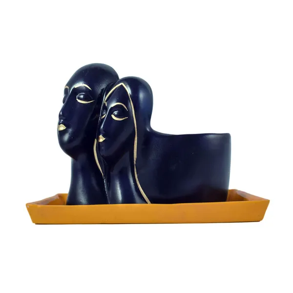 Couple_With_Tray_Plate_Ceramic_For_Indoor_Plants,Planters,Flower,Gamla_For_Indoor,Outdoor,Succulent_Pot.Anniversary_Valentines_Gift_For_Love(Hp_Blue,Plate:Hp_Yellow)Rec003