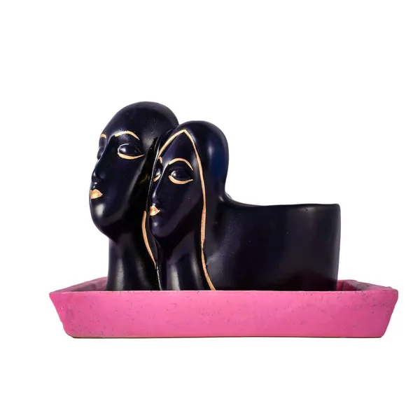 Couple_With_Tray_Plate_Ceramic_Pots_For_Indoor_Plants,Planters,Flower_Pots,Gamla_For_Indoor,Outdoor,Succulent_Pot.(Color:Hp_Blue,Plate:Pink)_(Rec003)