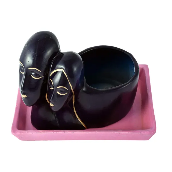 Couple_With_Tray_Plate_Ceramic_Pots_For_Indoor_Plants,Planters,Flower_Pots,Gamla_For_Indoor,Outdoor,Succulent_Pot.(Color:Hp_Blue,Plate:Pink)_(Rec003)