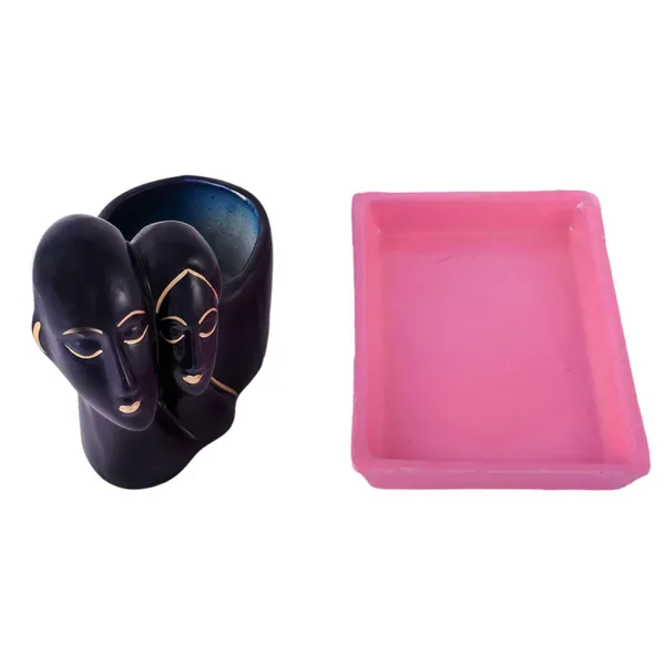 Couple_With_Tray_Plate_Ceramic_Pots_For_Indoor_Plants,Planters,Flower_Pots,Gamla_For_Indoor,Outdoor,Succulent_Pot.(Color:Hp_Blue,Plate:Pink)_(Rec003)