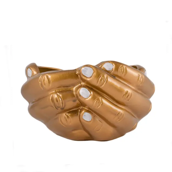 Hand_Ceramic_Pots_For_Indoor_Plants,Planters,Flower_Pots,Gamla_For_Indoor,Outdoor,Succulent_Pot.(Color:Golden)