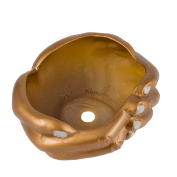 Hand_Ceramic_Pots_For_Indoor_Plants,Planters,Flower_Pots,Gamla_For_Indoor,Outdoor,Succulent_Pot.(Color:Golden)