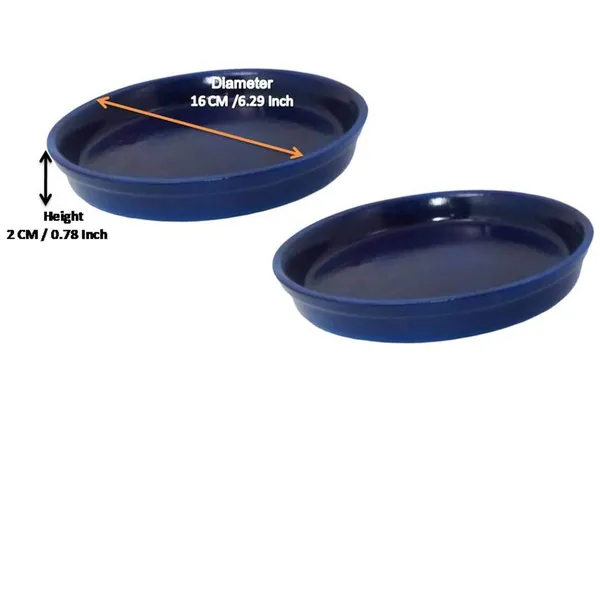 Circular_Ceramic_Plate_(Set_Of_Two)_Tray_For_Indoor_Plants,Planters,Flower_Pots,Gamla_For_Indoor,Outdoor,Succulent_Pot.(Color:Blue)