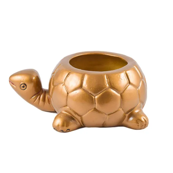 Tortoise_Big_Ceramic_Pots_For_Indoor_Plants,Planters,Flower_Pots,Gamla,For_Indoor,Outdoor,Balcony,Home,Garden_And_Office_Decor,Succulent_Pot(Color:Golden)