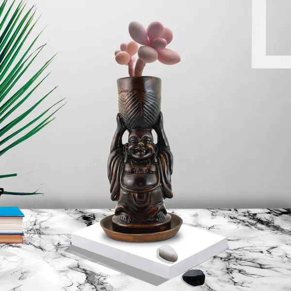 Laughing_Buddha_Antique_Ceramic_Pot_With_Antique_Saucer_For_Indoor_Plants_Living_Room_Interior_Pot_Plant_Home_Décor_Planter_(Cir002)