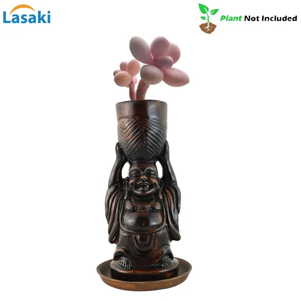 Laughing_Buddha_Antique_Ceramic_Pot_With_Antique_Saucer_For_Indoor_Plants_Living_Room_Interior_Pot_Plant_Home_Décor_Planter_(Cir002)