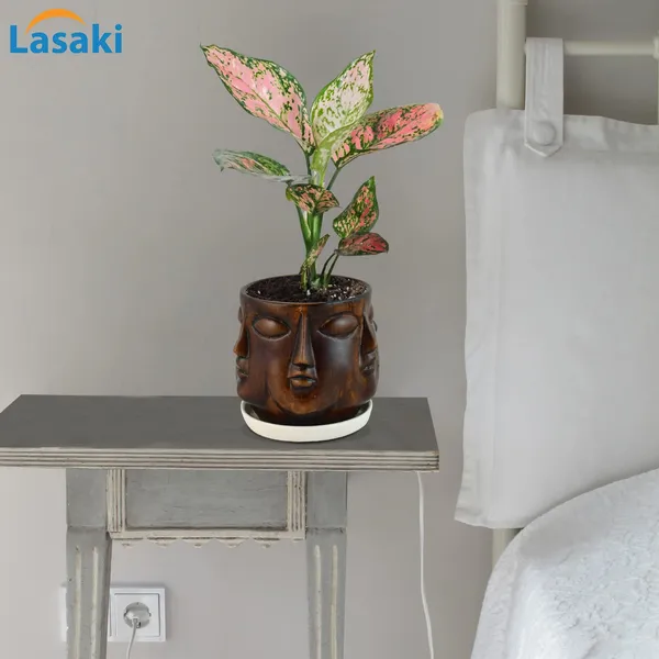 Human_Multi-Face_Antique_Ceramic_Pot_With_White_Saucer_For_Indoor_Plants_Living_Room_Interior_Pots_Plant_Home_Garden_Office_Décor_Gamla_Succulent_Cactus_Planter_(Cir003)