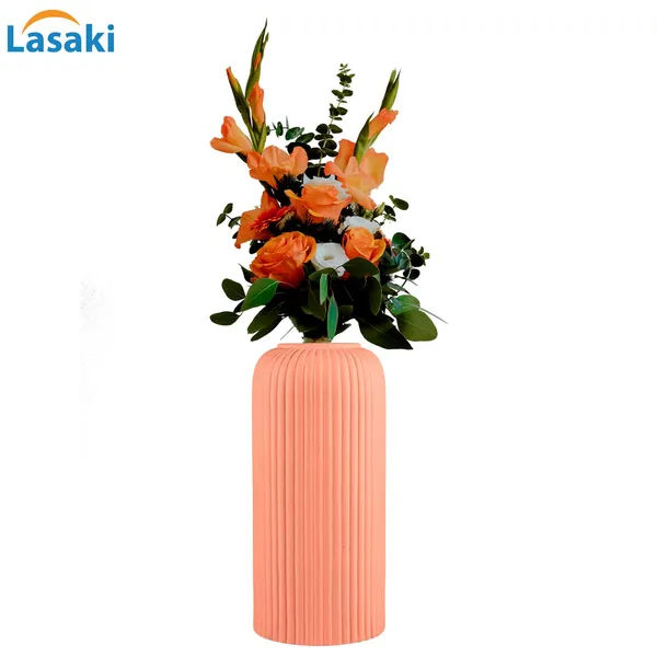 Evelyn_Big_Pink_Ceramic_Flower_Vase_For_Living_Room,_Bedroom,_Dining_Table,_Home_Decoration_(H_-_26.5_X_D_-_10_Cm,_Pink)