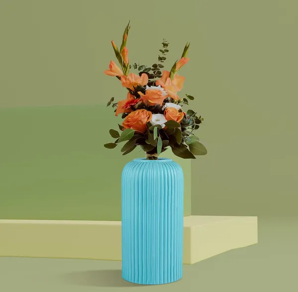 Evelyn_Small_Aqua_Ceramic_Flower_Vase_For_Living_Room,_Bedroom,_Dining_Table,_Home_Decoration_(H_-_15.5_X_D_-_8_Cm,_Aqua)