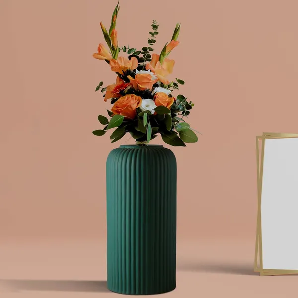 Evelyn_Medium_Deep_Jungle_Ceramic_Flower_Vase_For_Living_Room,_Bedroom,_Dining_Table,_Home_Decoration_(H_-_20.5_X_D_-_9_Cm,_Deep_Jungle)_,_Green