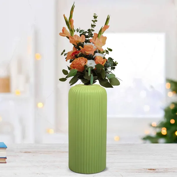 Evelyn_Big_Mint_Ceramic_Flower_Vase_For_Living_Room,_Bedroom,_Dining_Table,_Home_Decoration_(H_-_26.5_X_D_-_10_Cm,_Mint)