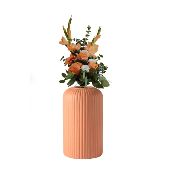 Evelyn_Small_Ginger_Ceramic_Flower_Vase_For_Living_Room,_Bedroom,_Dining_Table,_Home_Decoration_(H_-_15.5_X_D_-_8_Cm,_Ginger)
