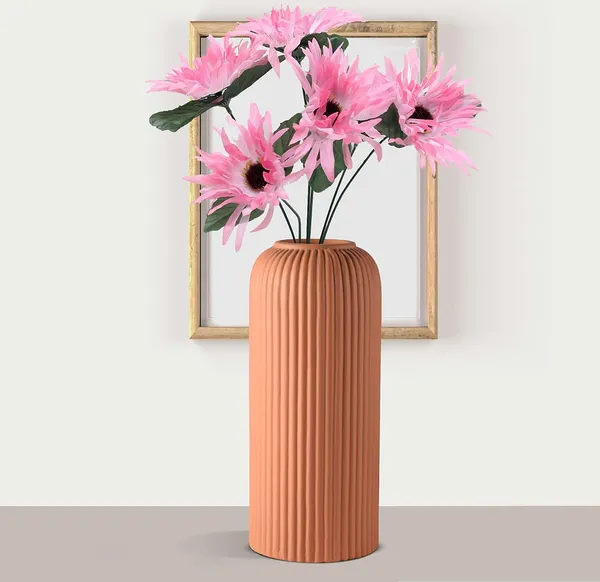 Evelyn_Big_Ginger_Ceramic_Flower_Vase_For_Living_Room,_Bedroom,_Dining_Table,_Home_Decoration_(H_-_26.5_X_D_-_10_Cm,_Ginger)