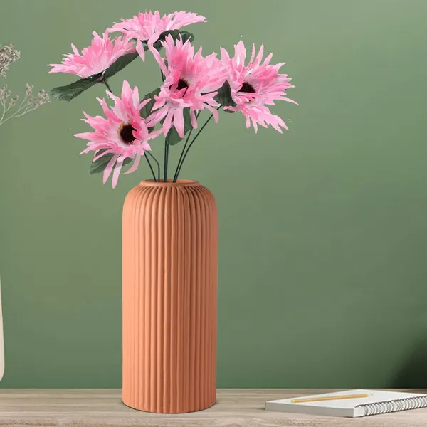 Evelyn_Big_Ginger_Ceramic_Flower_Vase_For_Living_Room,_Bedroom,_Dining_Table,_Home_Decoration_(H_-_26.5_X_D_-_10_Cm,_Ginger)