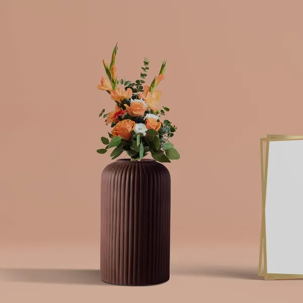 Evelyn_Small_Truffle_Ceramic_Flower_Vase_For_Living_Room,_Bedroom,_Dining_Table,_Home_Decoration_(H_-_15.5_X_D_-_8_Cm,_Truffle)