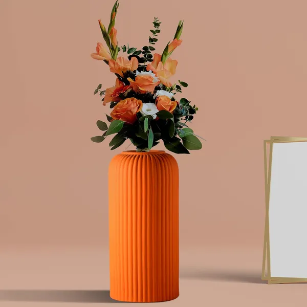 Evelyn_Medium_Lily_Ceramic_Flower_Vase_For_Living_Room,_Bedroom,_Dining_Table,_Home_Decoration_(H_-_20.5_X_D_-_9_Cm,_Lily)