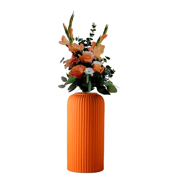 Evelyn_Medium_Lily_Ceramic_Flower_Vase_For_Living_Room,_Bedroom,_Dining_Table,_Home_Decoration_(H_-_20.5_X_D_-_9_Cm,_Lily)