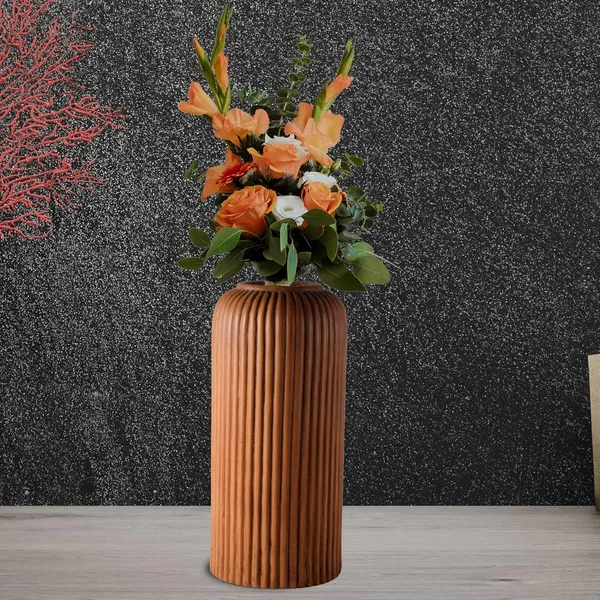 Evelyn_Big_Antique_Ceramic_Flower_Vase_For_Living_Room,_Bedroom,_Dining_Table,_Home_Decoration_(H_-_26.5_X_D_-_10_Cm,_Antique),_Brown