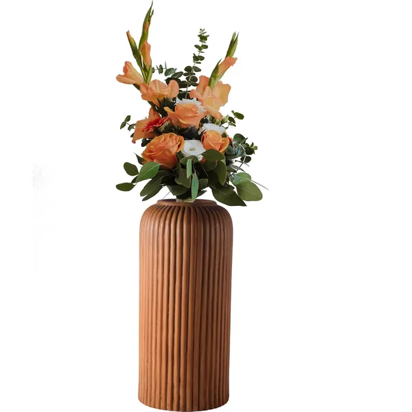 Evelyn_Big_Antique_Ceramic_Flower_Vase_For_Living_Room,_Bedroom,_Dining_Table,_Home_Decoration_(H_-_26.5_X_D_-_10_Cm,_Antique),_Brown