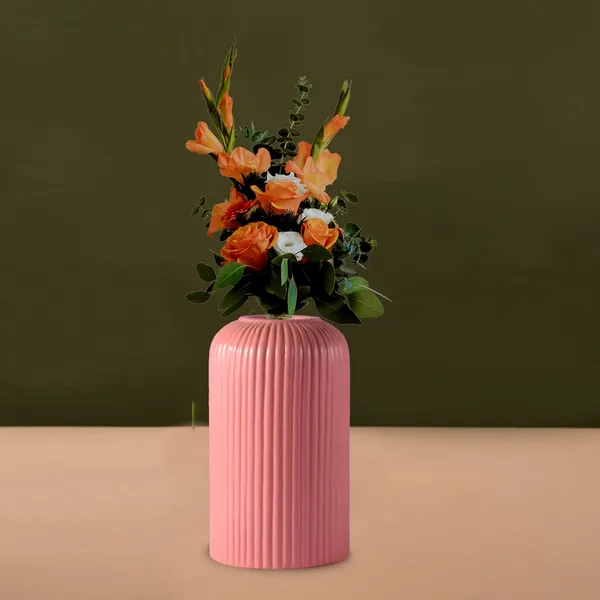Evelyn_Small_Pink_Ceramic_Flower_Vase_For_Living_Room,_Bedroom,_Dining_Table,_Home_Decoration_(H_-_15.5_X_D_-_8_Cm,_Pink)