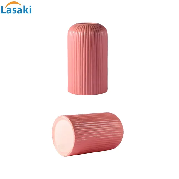 Evelyn_Small_Pink_Ceramic_Flower_Vase_For_Living_Room,_Bedroom,_Dining_Table,_Home_Decoration_(H_-_15.5_X_D_-_8_Cm,_Pink)