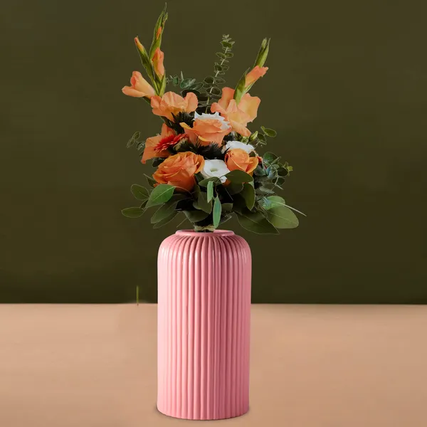Evelyn_Medium_Pink_Ceramic_Flower_Vase_For_Living_Room,_Bedroom,_Dining_Table,_Home_Decoration_(H_-_20.5_X_D_-_9_Cm,_Pink)