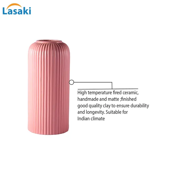 Evelyn_Medium_Pink_Ceramic_Flower_Vase_For_Living_Room,_Bedroom,_Dining_Table,_Home_Decoration_(H_-_20.5_X_D_-_9_Cm,_Pink)