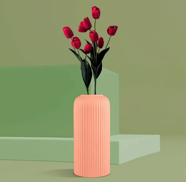 Evelyn_Big_Pink_Ceramic_Flower_Vase_For_Living_Room,_Bedroom,_Dining_Table,_Home_Decoration_(H_-_26.5_X_D_-_10_Cm,_Pink)