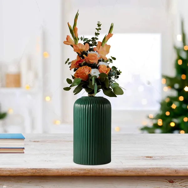 Evelyn_Small_Deep_Jungle_Ceramic_Flower_Vase_For_Living_Room,_Bedroom,_Dining_Table,_Home_Decoration_(H_-_15.5_X_D_-_8_Cm,_Dark_Green)