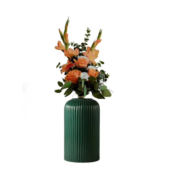 Evelyn_Small_Deep_Jungle_Ceramic_Flower_Vase_For_Living_Room,_Bedroom,_Dining_Table,_Home_Decoration_(H_-_15.5_X_D_-_8_Cm,_Dark_Green)
