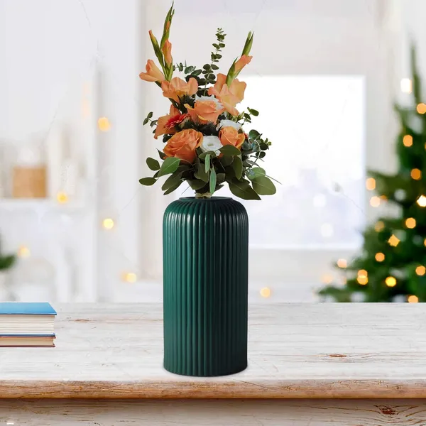 Evelyn_Medium_Deep_Jungle_Ceramic_Flower_Vase_For_Living_Room,_Bedroom,_Dining_Table,_Home_Decoration_(H_-_20.5_X_D_-_9_Cm,_Deep_Jungle)