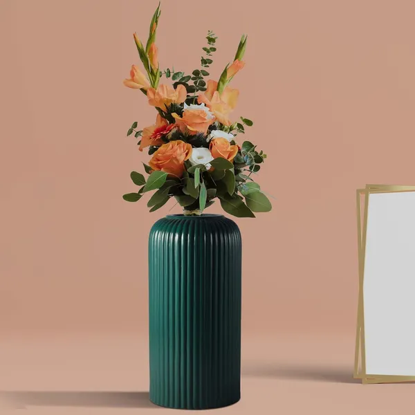 Evelyn_Medium_Deep_Jungle_Ceramic_Flower_Vase_For_Living_Room,_Bedroom,_Dining_Table,_Home_Decoration_(H_-_20.5_X_D_-_9_Cm,_Deep_Jungle)