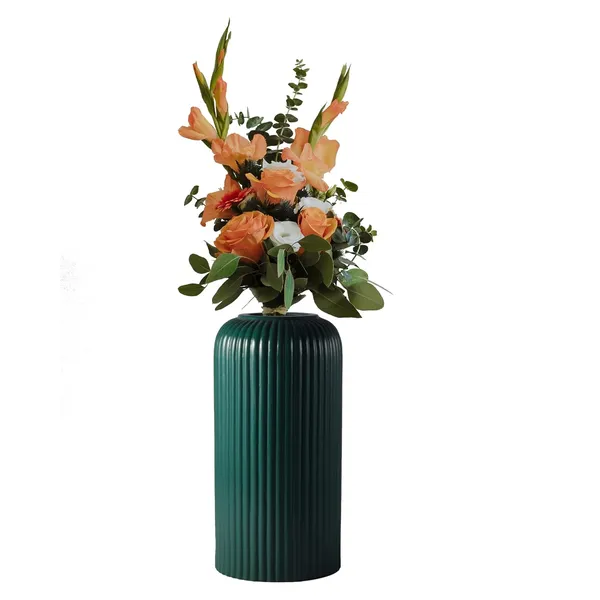 Evelyn_Medium_Deep_Jungle_Ceramic_Flower_Vase_For_Living_Room,_Bedroom,_Dining_Table,_Home_Decoration_(H_-_20.5_X_D_-_9_Cm,_Deep_Jungle)