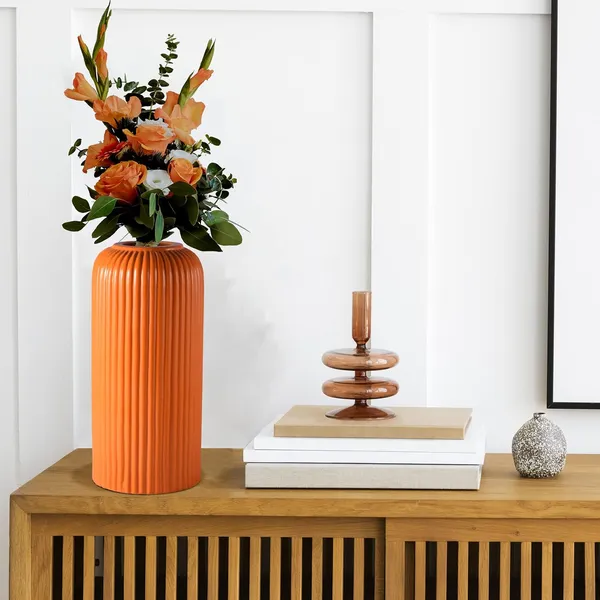Evelyn_Big_Lily_Ceramic_Flower_Vase_For_Living_Room,_Bedroom,_Dining_Table,_Home_Decoration_(H_-_26.5_X_D_-_10_Cm,_Lily)