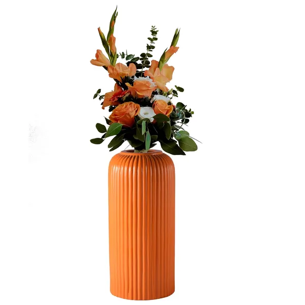 Evelyn_Big_Lily_Ceramic_Flower_Vase_For_Living_Room,_Bedroom,_Dining_Table,_Home_Decoration_(H_-_26.5_X_D_-_10_Cm,_Lily)