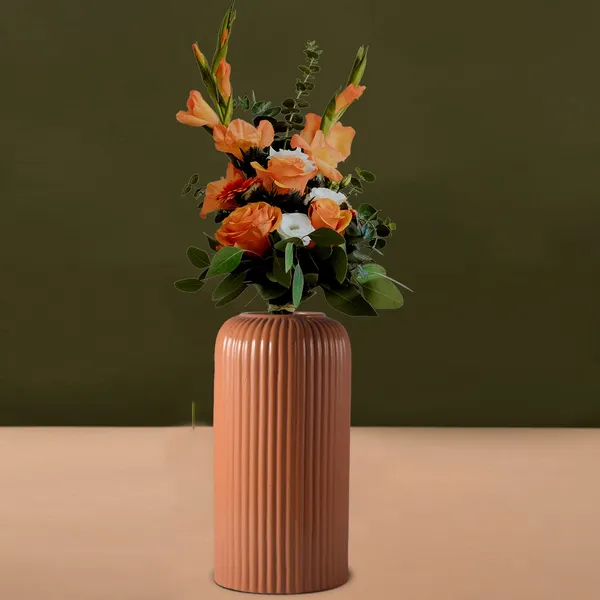 Evelyn_Medium_Ginger_Ceramic_Flower_Vase_For_Living_Room,_Bedroom,_Dining_Table,_Home_Decoration_(H_-_20.5_X_D_-_9_Cm,_Ginger)