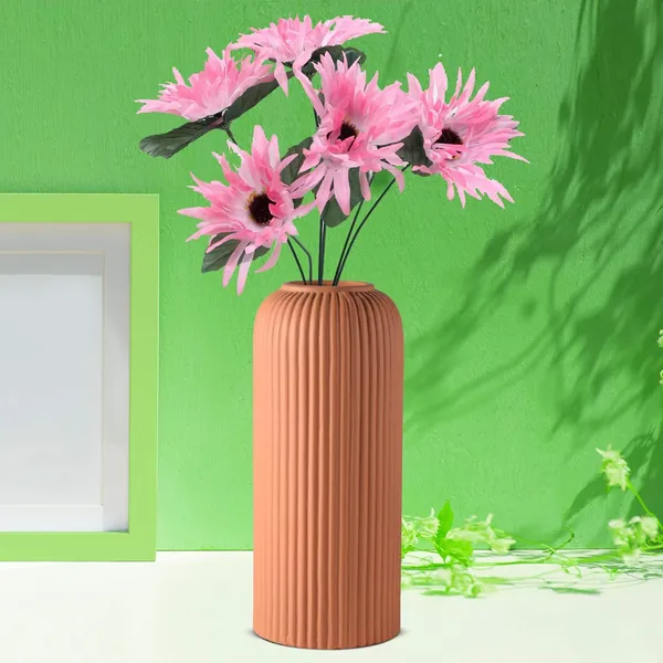 Evelyn_Big_Ginger_Ceramic_Flower_Vase_For_Living_Room,_Bedroom,_Dining_Table,_Home_Decoration_(H_-_26.5_X_D_-_10_Cm,_Ginger)