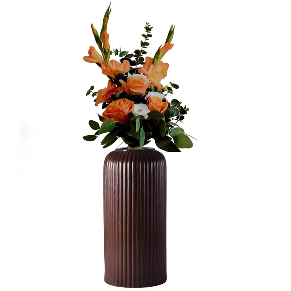 Evelyn_Big_Truffle_Ceramic_Flower_Vase_For_Living_Room,_Bedroom,_Dining_Table,_Home_Decoration_(H_-_26.5_X_D_-_10_Cm,_Truffle)